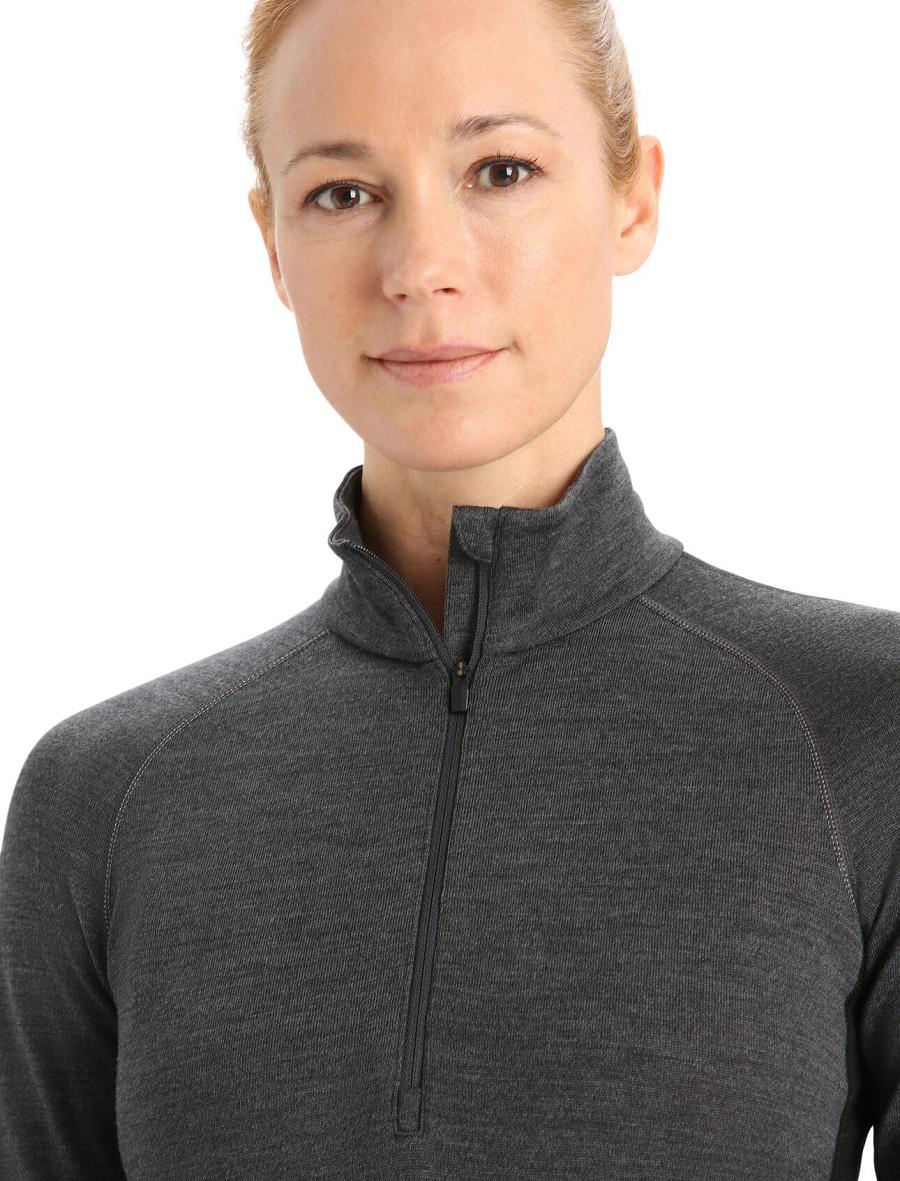 Icebreaker 260 ZoneKnit™ Merino Long Sleeve Half Zip Naisten Base Layers Mustat | FI 1880TCEV